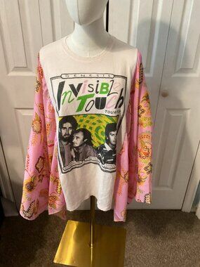 Genesis Upcycled Graphic T-Shirt with Flowy Boho Printed Sleeves- OSFM